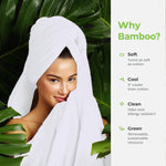 Bamboo Micro Bath Towel – 400 GSM Set of 2 ( 70x140 cm , White)