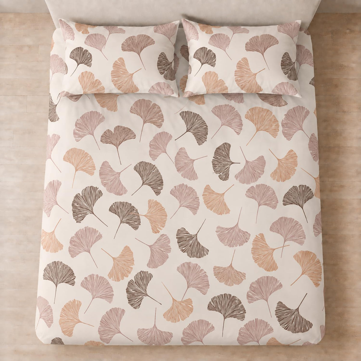 Double Bedsheet with 2 Pillow Covers 220 TC 100% Cotton Feel (  Pink , 90x100inch )