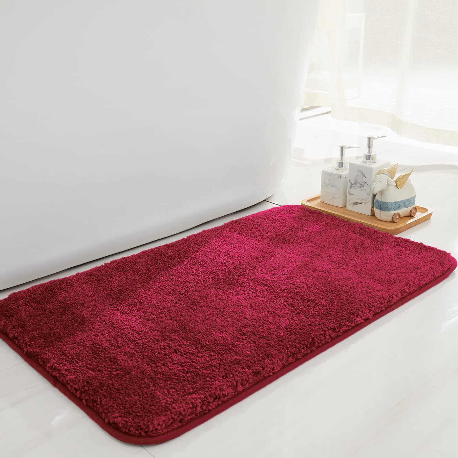 Newman Microfiber Bath Mat 2500 GSM (45x75 cm, Maroon)