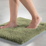 Vegas Microfiber Mats For Bathroom (45X75 Cm, Green)