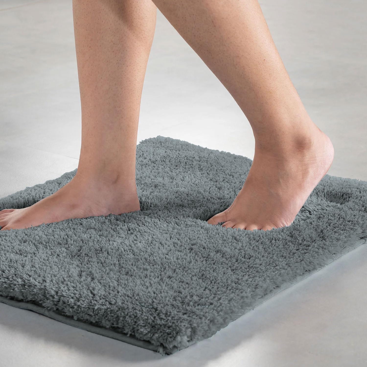 Vegas Microfiber Mats For Bathroom (45X75 Cm, Grey)