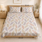 Double Bedsheet with 2 Pillow Covers Premium 240 TC 100% Cotton Feel (King Size Multicolor 108x108 inch )