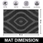 Scotland Diamond Bathmat Mat Pack Of 2 (38x58 cm, Silver)