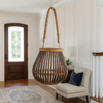 Bamboo Woven Lantern With Handle( 23x22x22 cm ) Cocoa