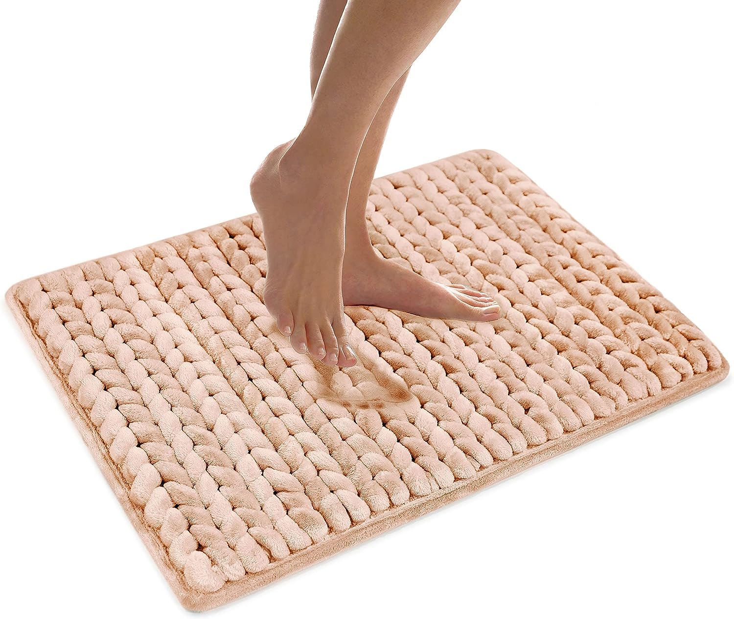 Memory Foam Braided  Bathroom Mat (38X58 Cm Rust)