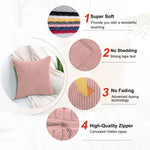 Corduroy Cushion Cover Super Soft (16x16 Inch, Peach)