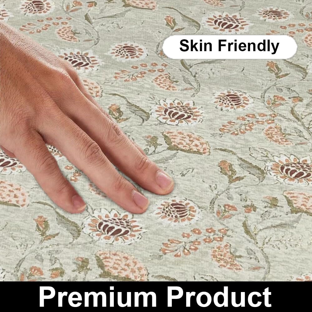 Polyester Floral Mist Runner for Bedroom (2x5 Feet, Multicolor)