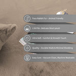 Rabbit Fur Soild RunnerSuper Soft (Taupe, 2x5 Feet)