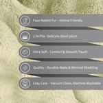 Rabbit Fur Bubble Cushion Cover (16x16 Inch Lime )