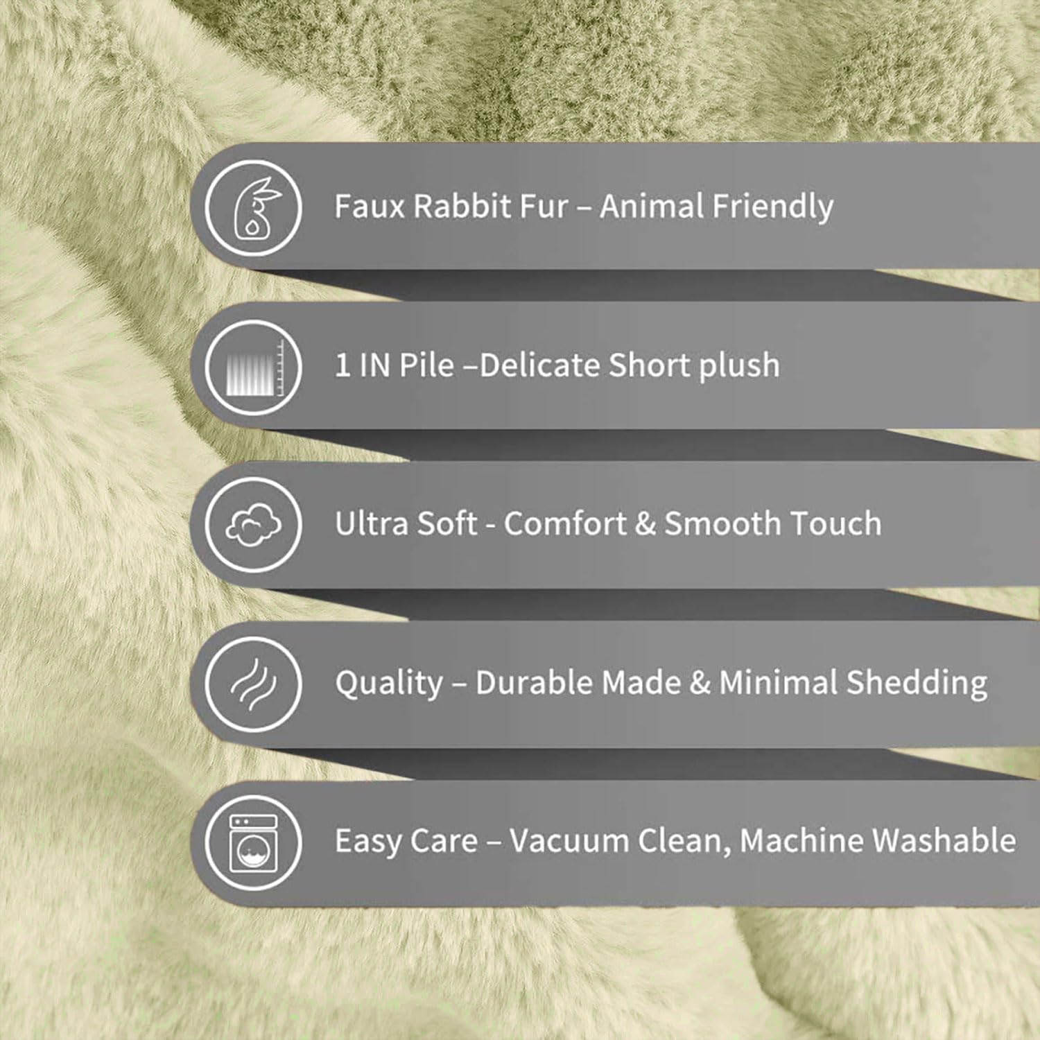 Rabbit Fur Bubble Cushion Cover - Pack of 2(Lime, 16x16 Inch)