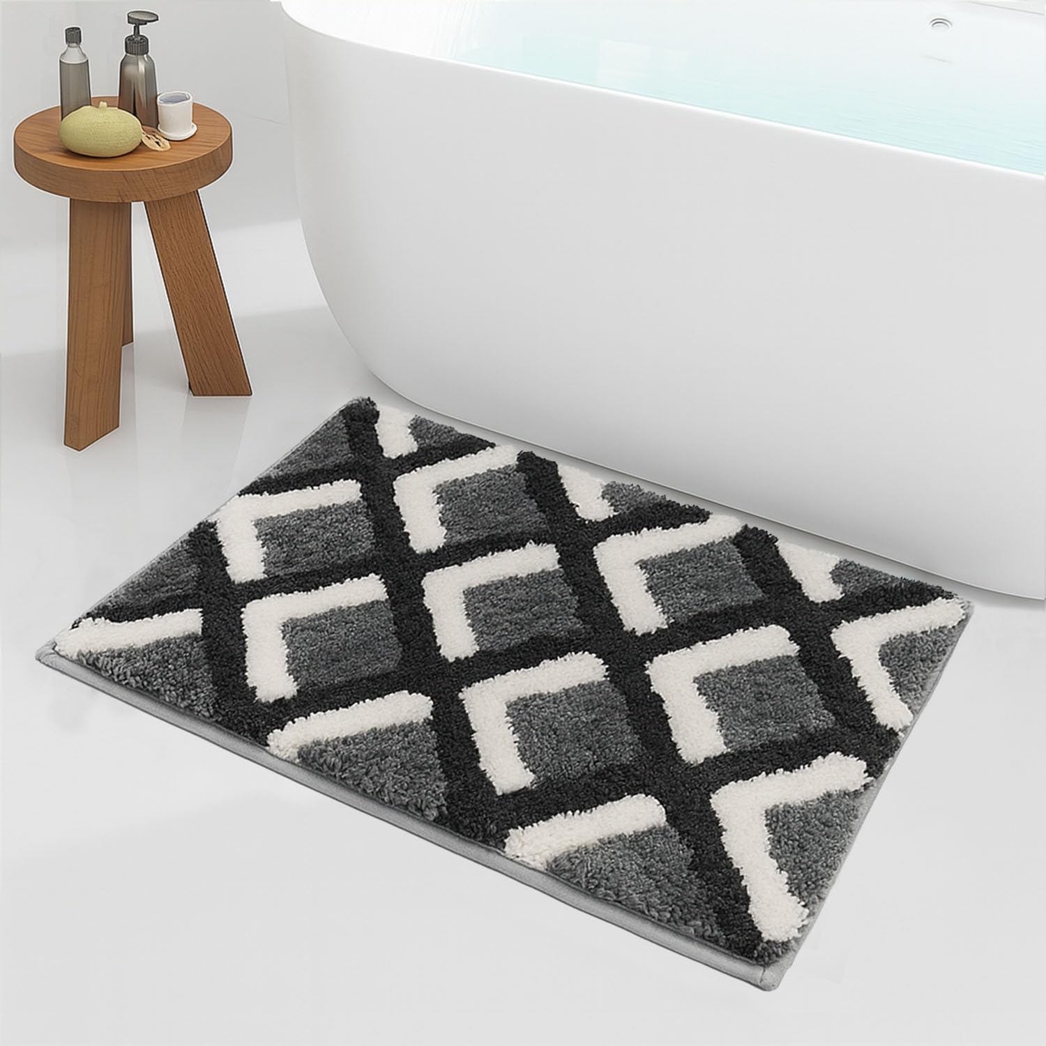 Macau Square Bath Mat (40x60 cm,Grey)