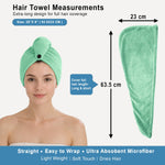 Microfibre Hair Towel Wrap for Women and Men ( 23x63.5 cm, Green )