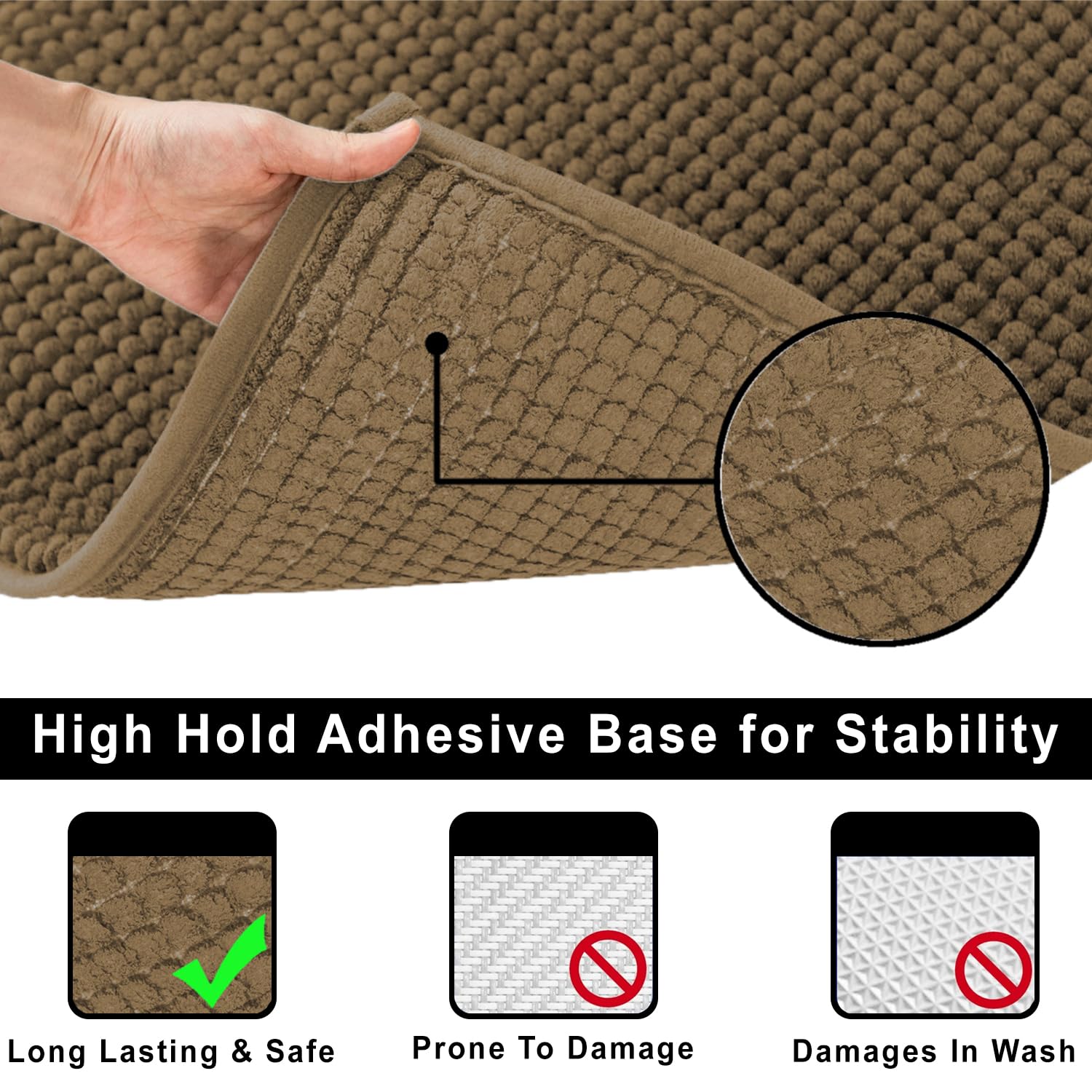 Shaggy Chenille Bath Mat Extra Soft (40x60 cm Chocolate)