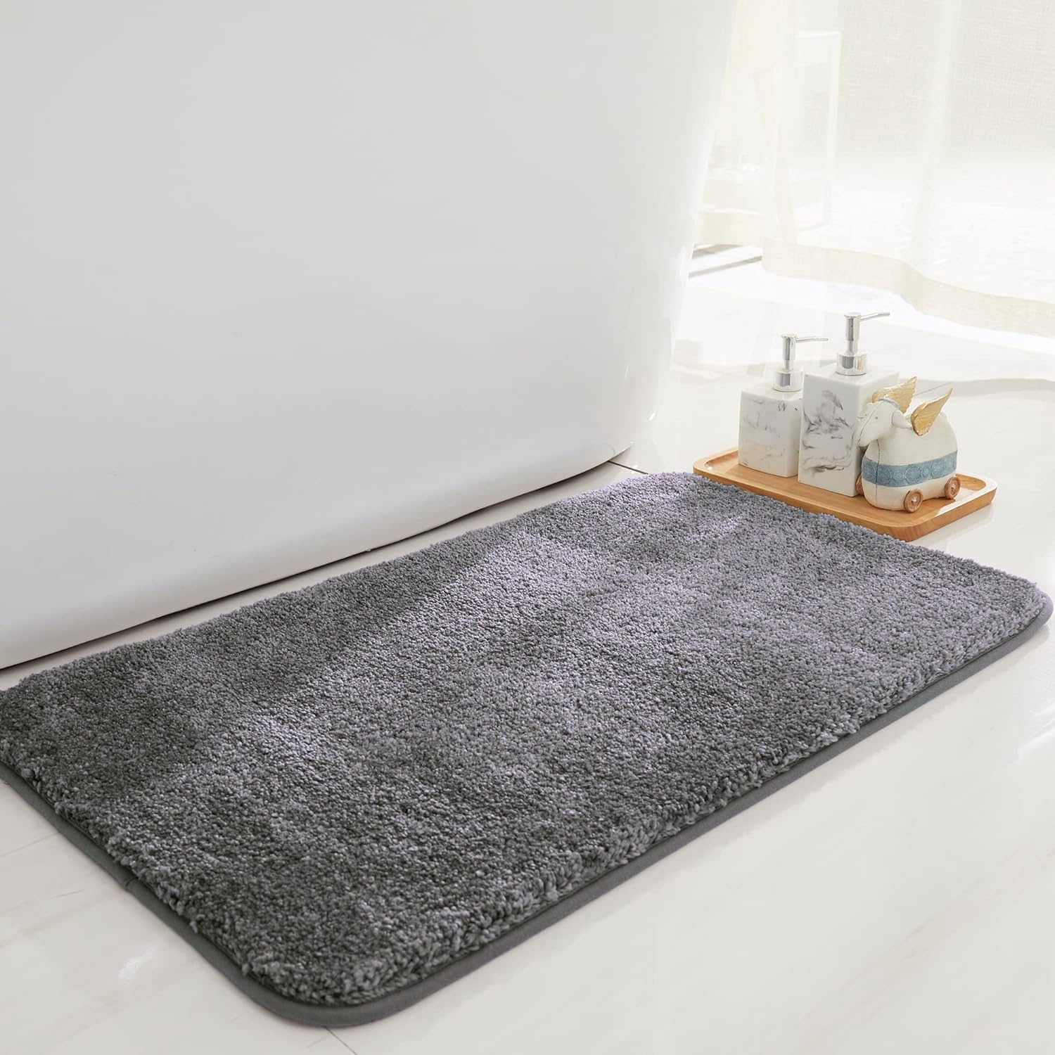 Newman Microfibre Bath mat (45X75 Cm,Silver)