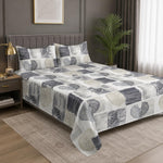 Double Bedsheet with 2 Pillow Covers Premium 240 TC 100% Cotton Feel (108x108 inch ,  Grey )