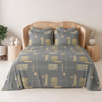 Double Bedsheet with 2 Pillow Covers Premium 240 TC 100% Cotton Feel King Size (108x108 inch ,  Grey )