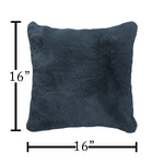 Cushion Cover One Side Rabbit Fur Pack of 2 (16 x 16 inch,Anthra)