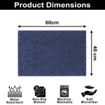 Shaggy Chenille Bath Mat Extra Soft (40x60 cm Navy)