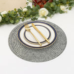 Round Table Placemats for Dining Table Set of 4(Silver)