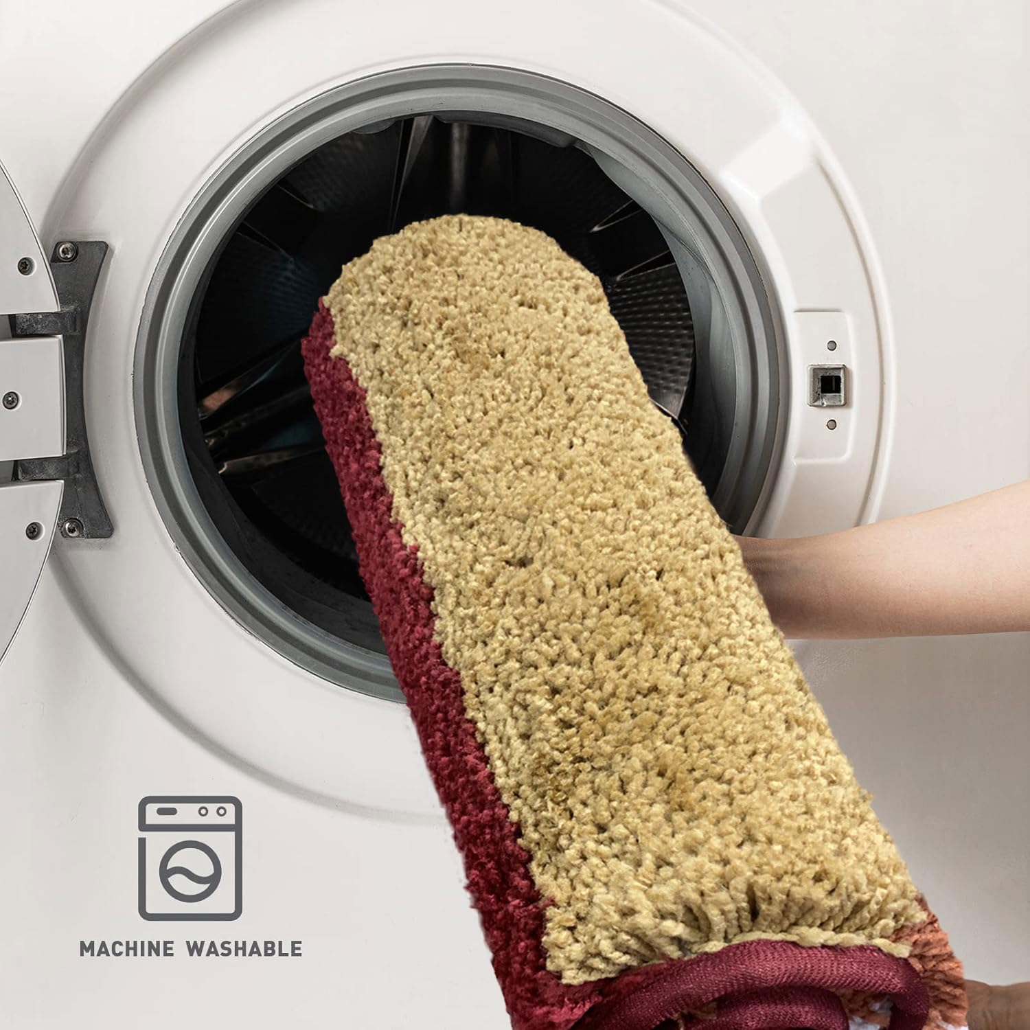 Striped Italia Bath Mat Super Sof(cinnamon, 40x60 cm)