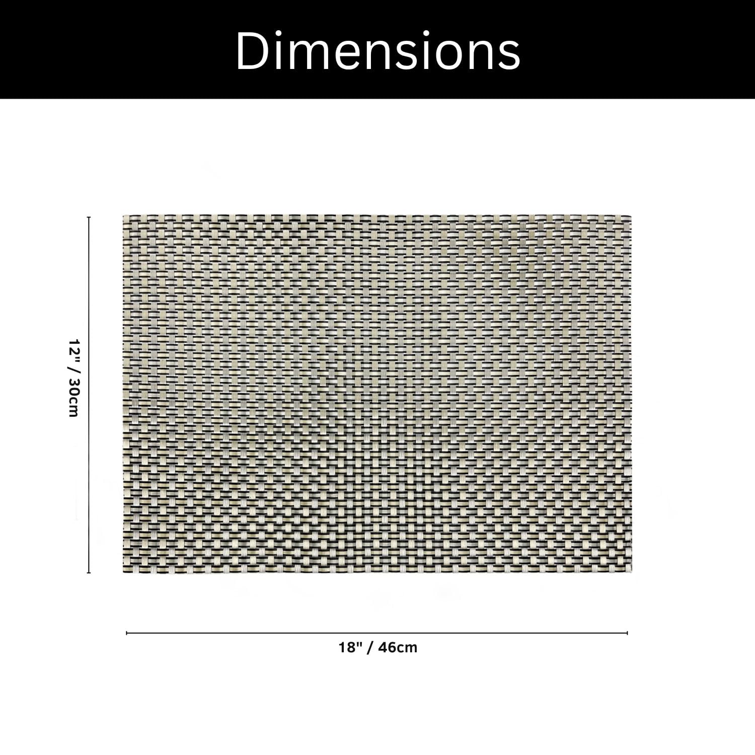 Zigzag Design Placemat for Dining Table Set of 6(30x45 CM Golden)
