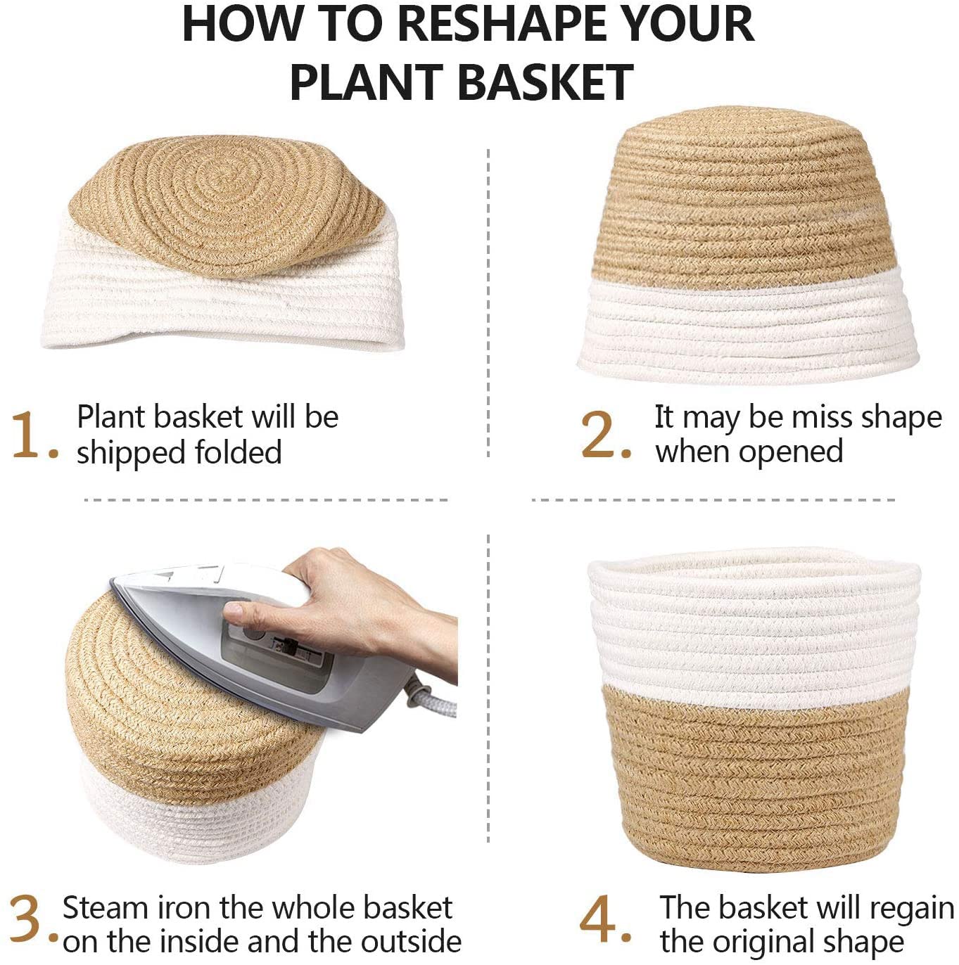 Jute Planter Pots/Storing Basket (Netural Color, 6"x6")