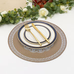 Round Table Placemats for Dining Table Set of 6(Beige)