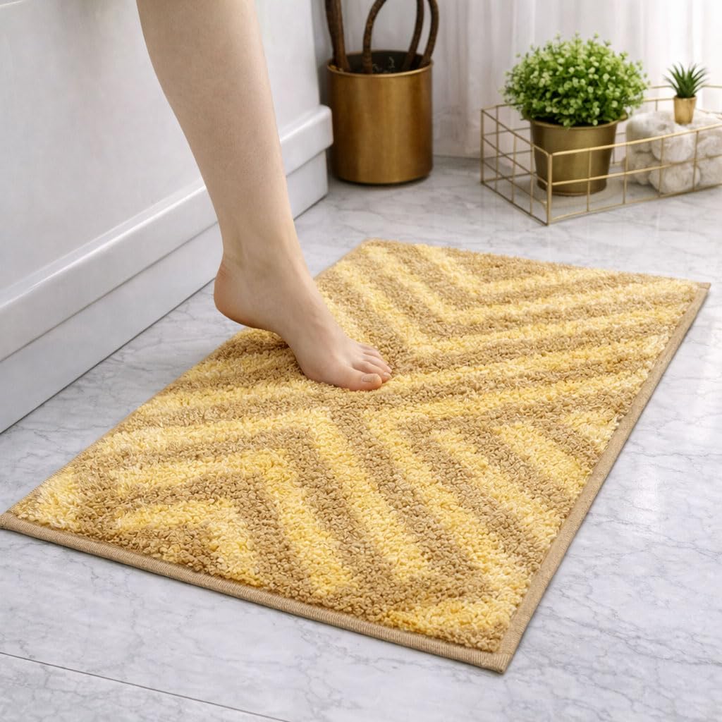 Kyoto Maze Bath Mat Bathroom (40x60 cm, Anti Gold)
