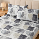 Double Bedsheet with 2 Pillow Covers Premium 240 TC 100% Cotton Feel (108x108 inch ,  Grey )
