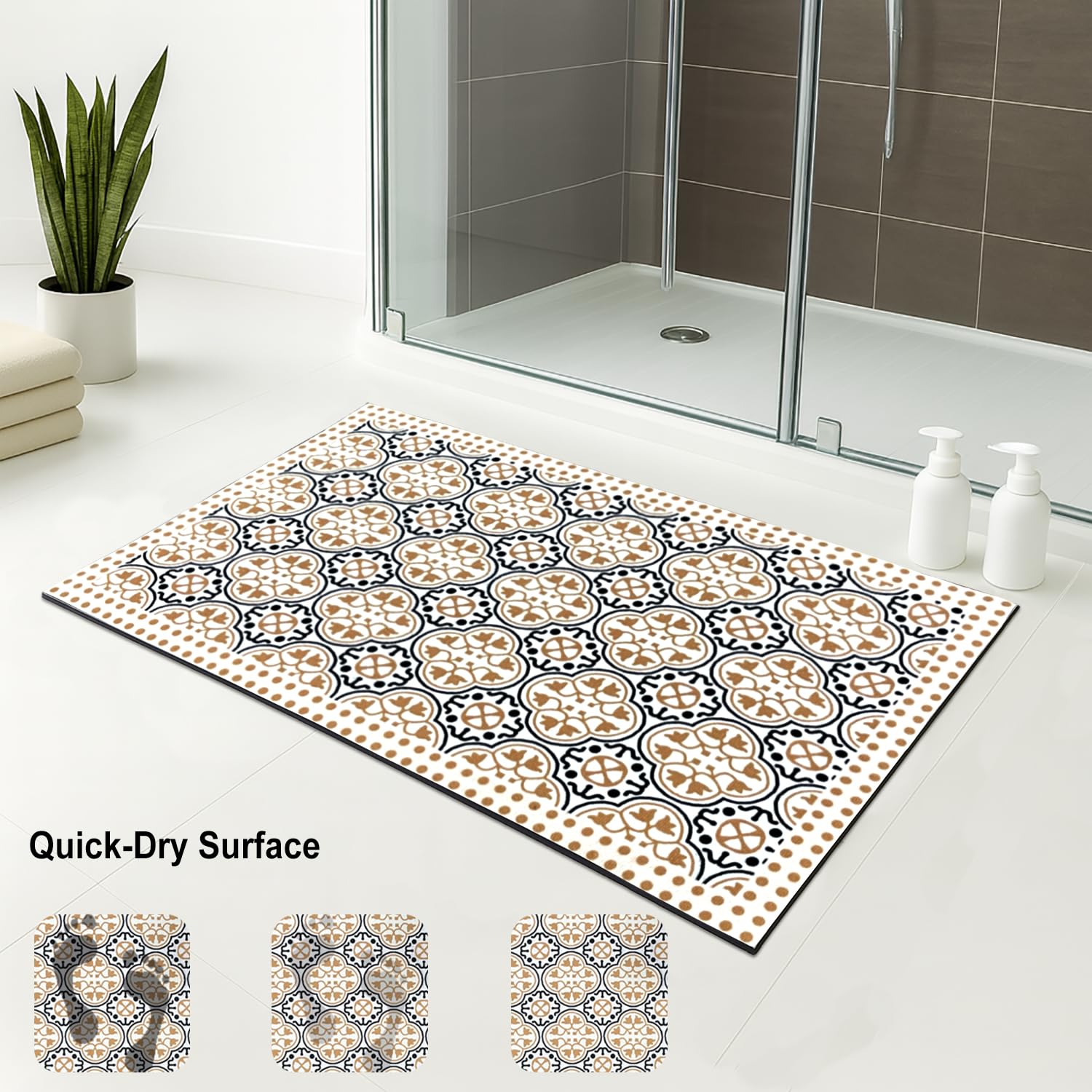 Rubber Doormat Anti Slip (Retro Design ,35x58 cm)