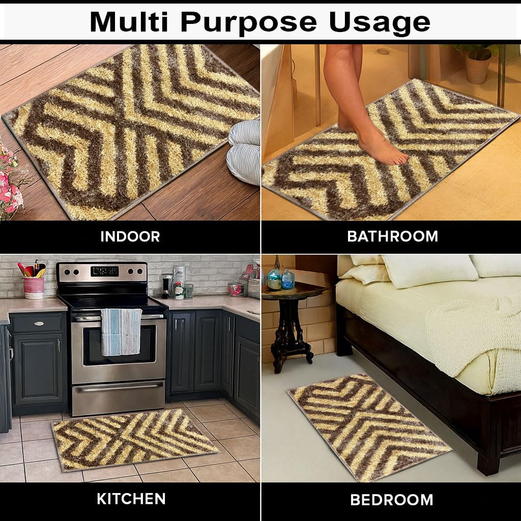 Kyoto Maze Bath Mat Bathroom (40x60 cm, Arabic-Coffee)