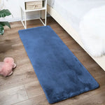 Rabbit Fur Soild RunnerSuper Soft (Blue, 2x5 Feet)