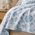Double Bedsheet with 2 Pillow Covers 220 TC 100% Cotton Feel King Size( Blue , 90x100inch )