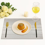 Zigzag Design Placemat for Dining Table Set of 4 (30x45 CM Silver)