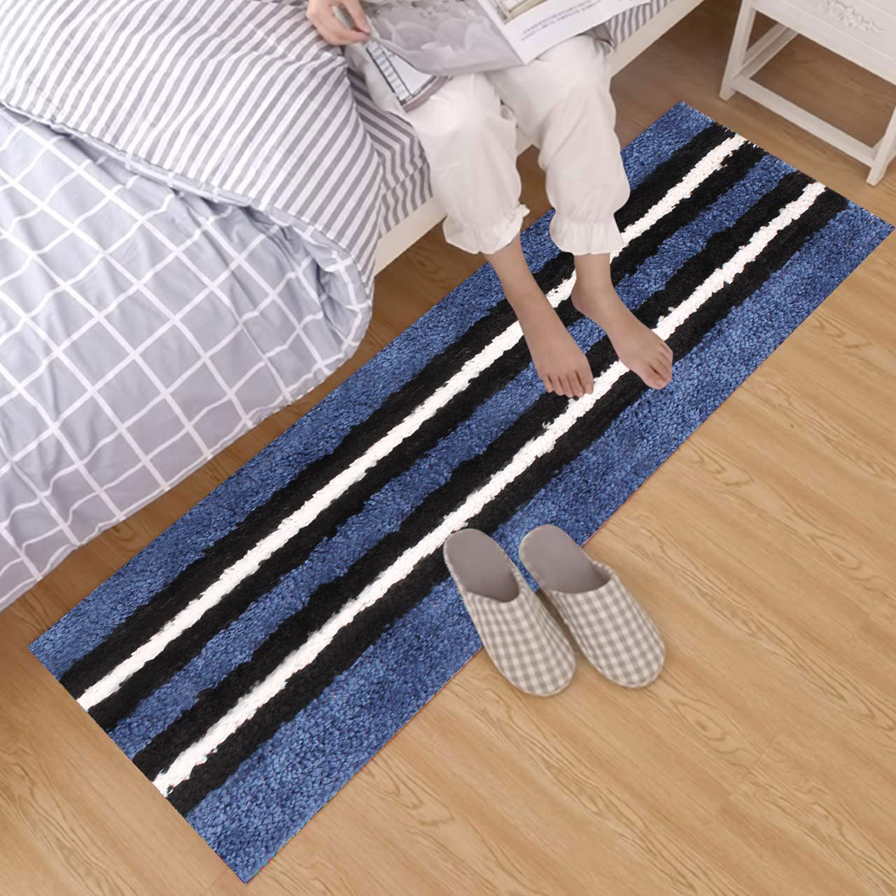 Bath Runner Microfiber 1600 GSM (58X140, Blue)