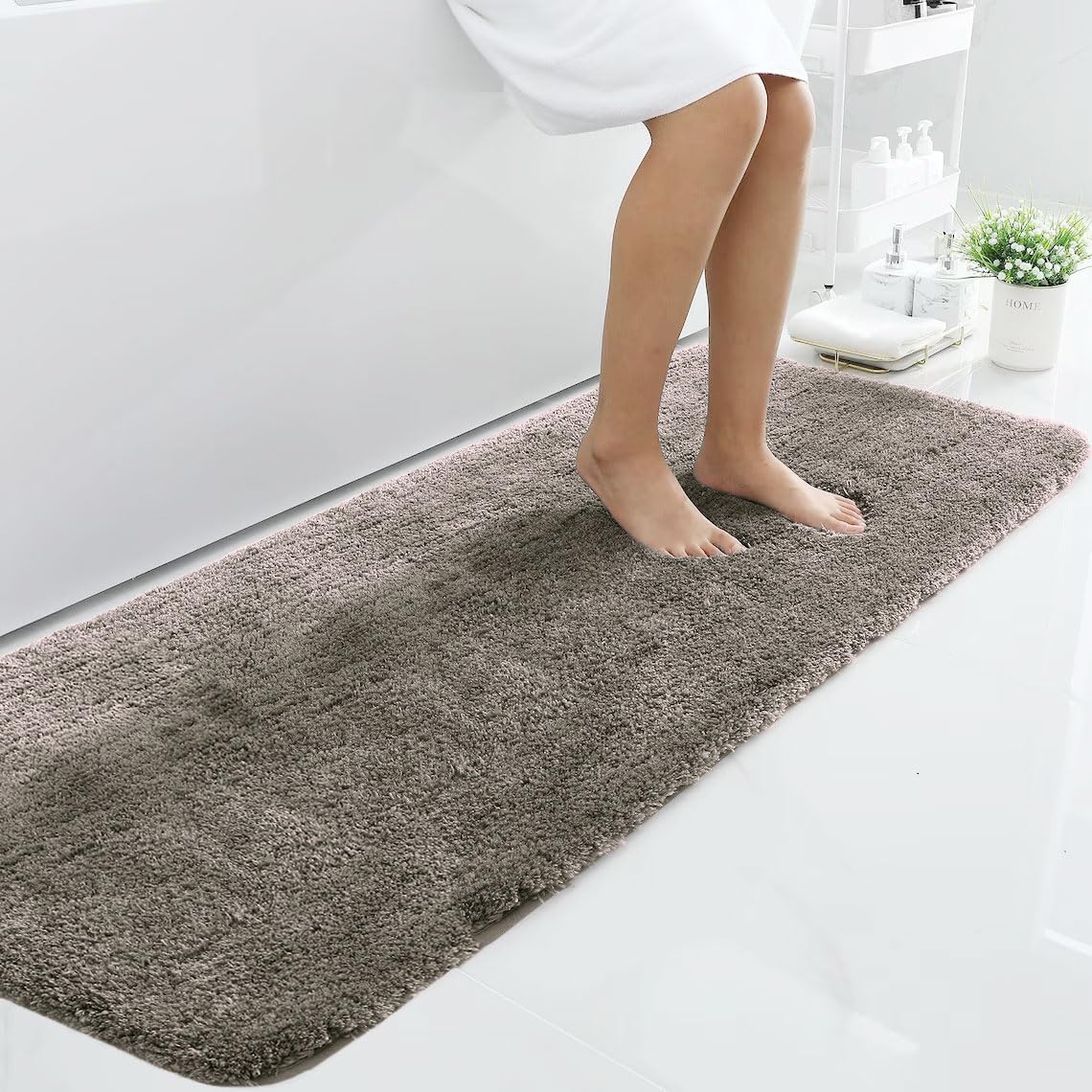 Vegas Microfiber Runner For Bedroom (2X5 Ft,Taupe)