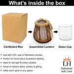 Bamboo Woven Lantern With Handle( 23x22x22 cm ) Cocoa