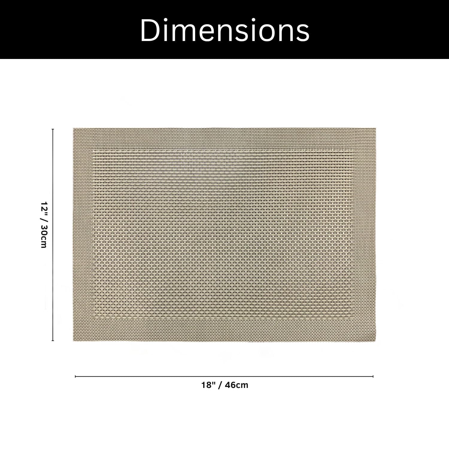 Placemat for Dining Table Set of 6(30x45 CM Golden)