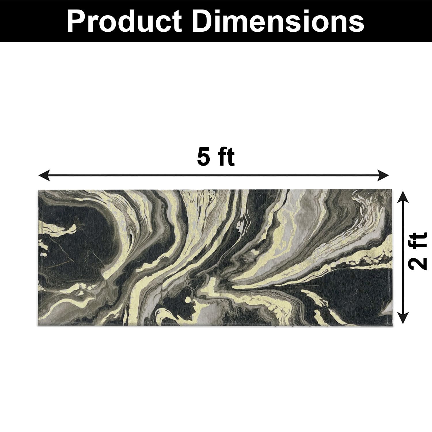 Polyester Cosmic Swirl Runner for Bedroom (2x5 Feet, Multicolor)