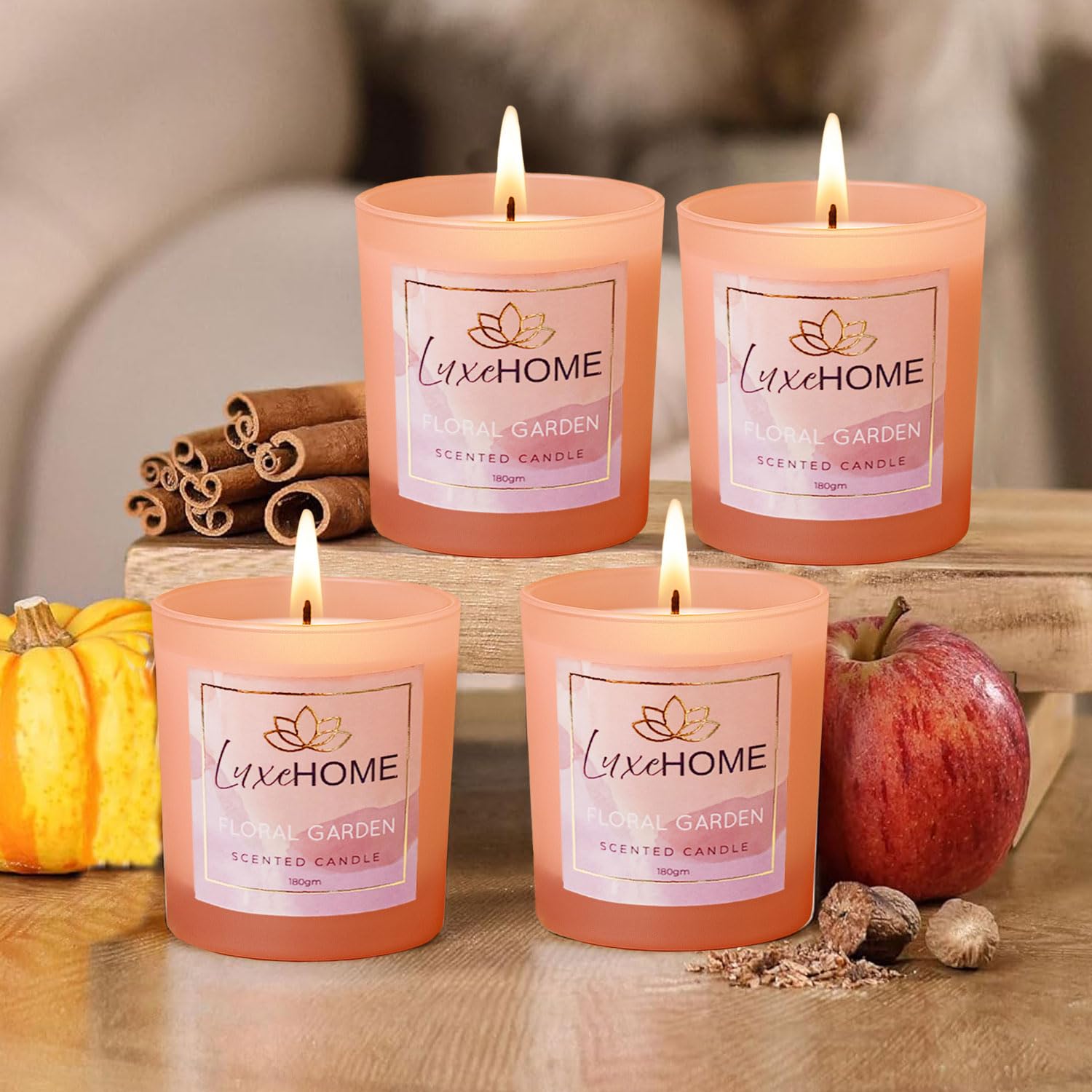 Scented Candles Set of 4 Fuscia