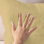 Cushion Cover rabbit fur Gold (16 inch x 16 inch) Pack of 2