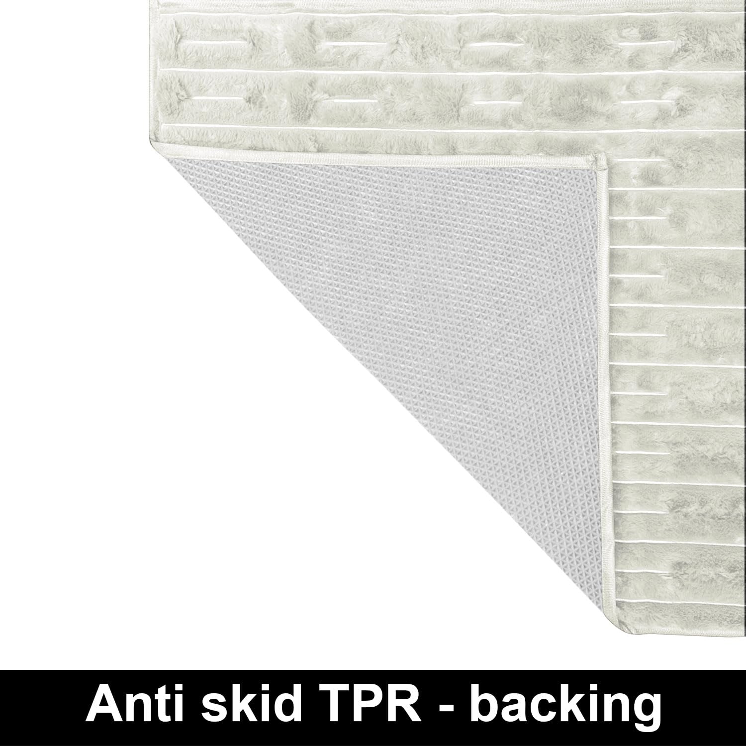 Rabbit Tail Fur Carpet (3x5 Feet, Cream)