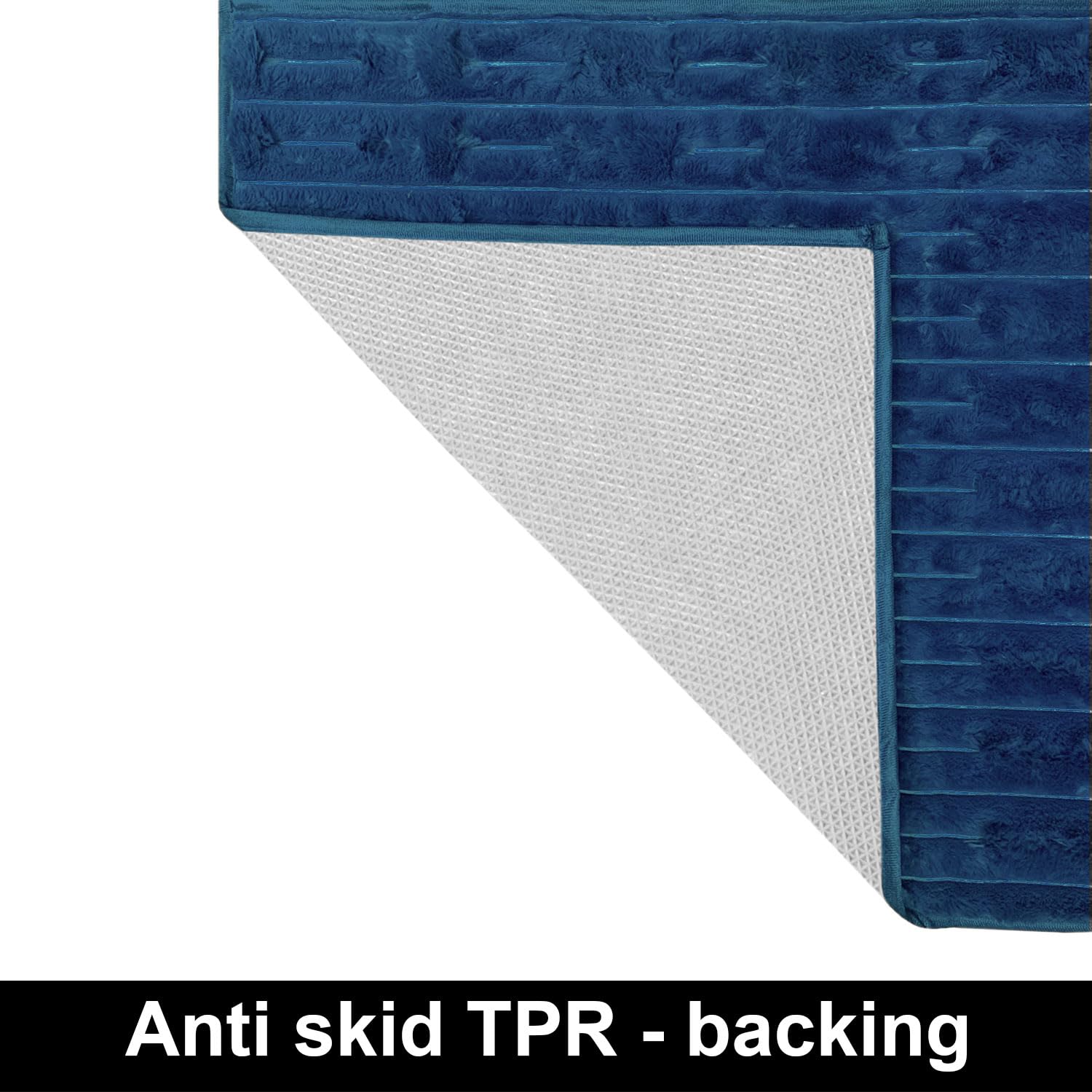 Rabbit Tail Fur Floor Runner  (2x5 Feet, Blue)