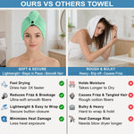 Microfibre Hair Towel Wrap for Women and Men ( 23x63.5 cm, Green ) Pack Of 2