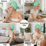 Microfibre Hair Towel Wrap for Women and Men ( 23x63.5 cm, Green )