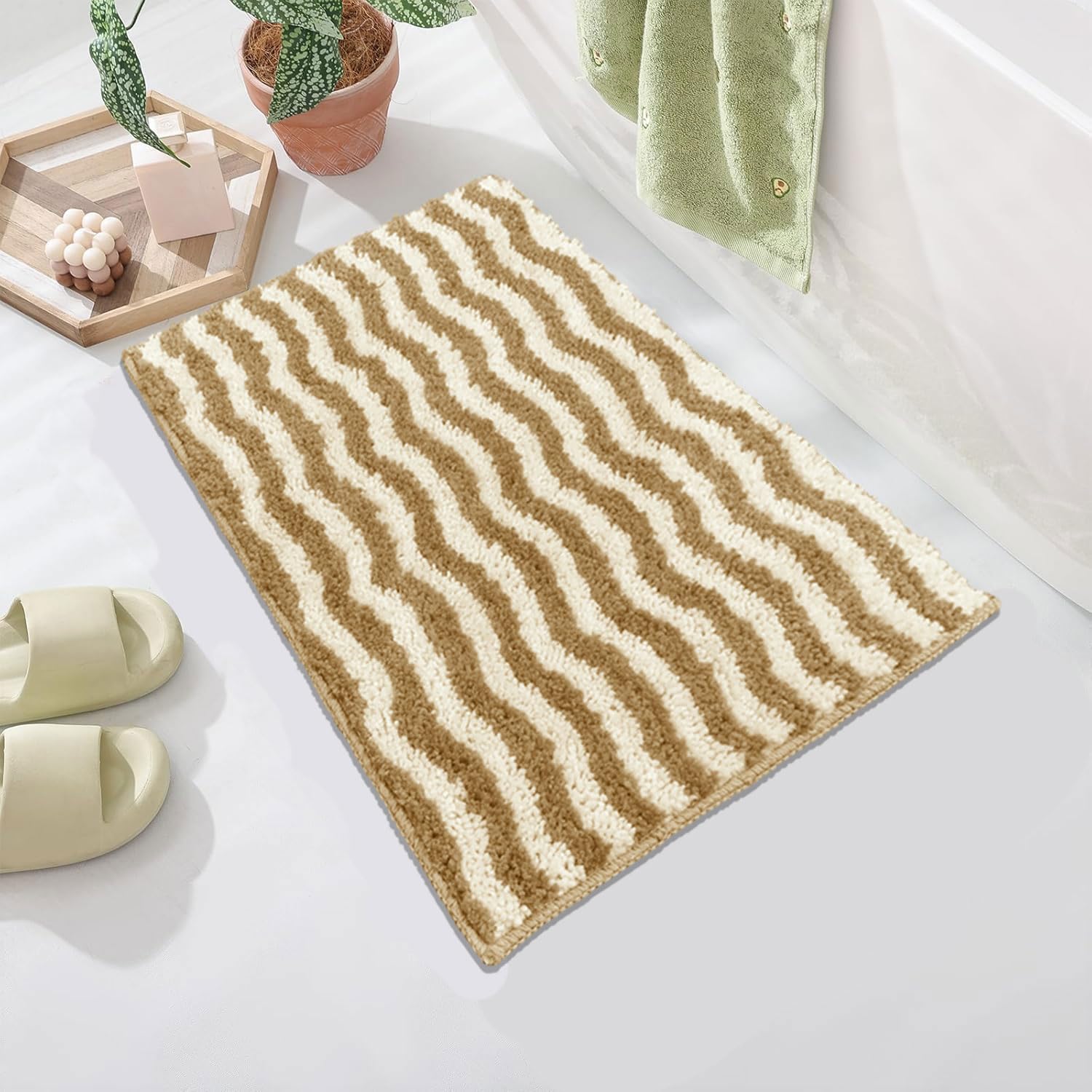 Berlin Bath Mat Bathroom Mat( 38x58 cm, Tabacco)
