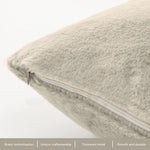 Cushion Cover Duble Side Rabbit Fur Set of 2(16 x 16 inch , Beige)