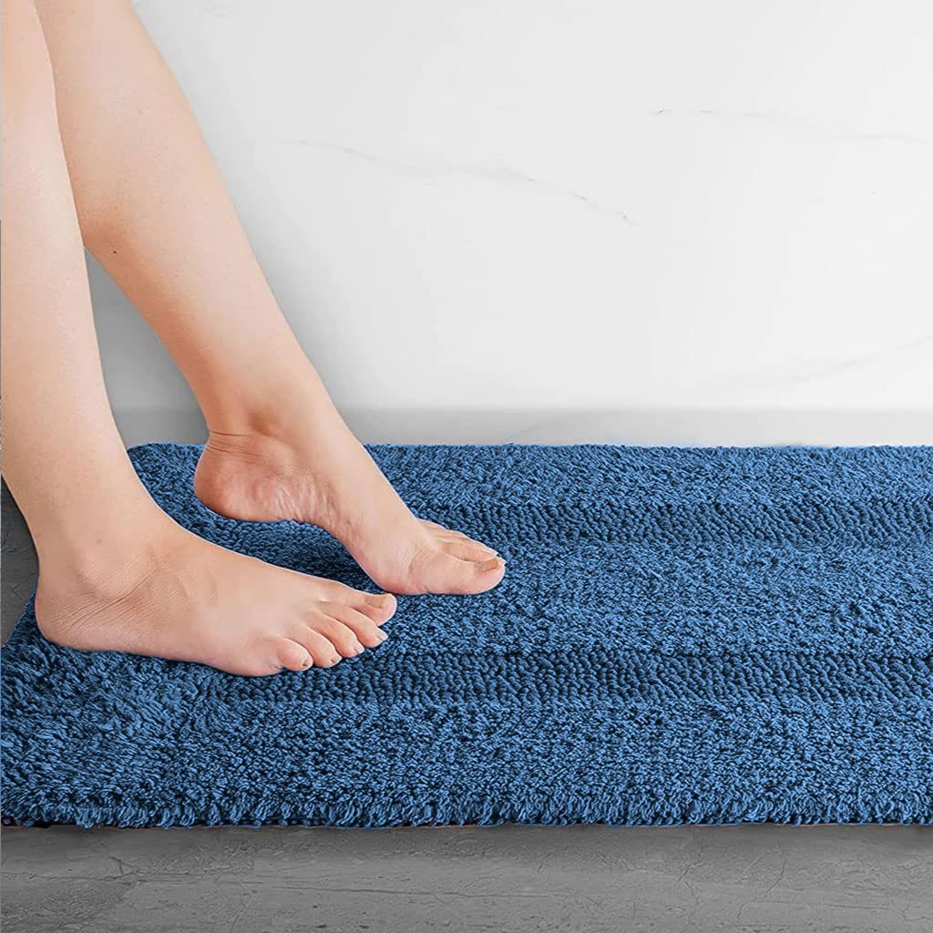 Paris Bath Mat Cotton Super Soft (Teal, 40 Cm x 60 Cm)