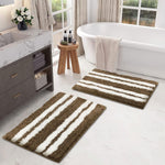 Florida Bath Mat 2200 GSM Pack of 2 (38x58 cm ,Brown)