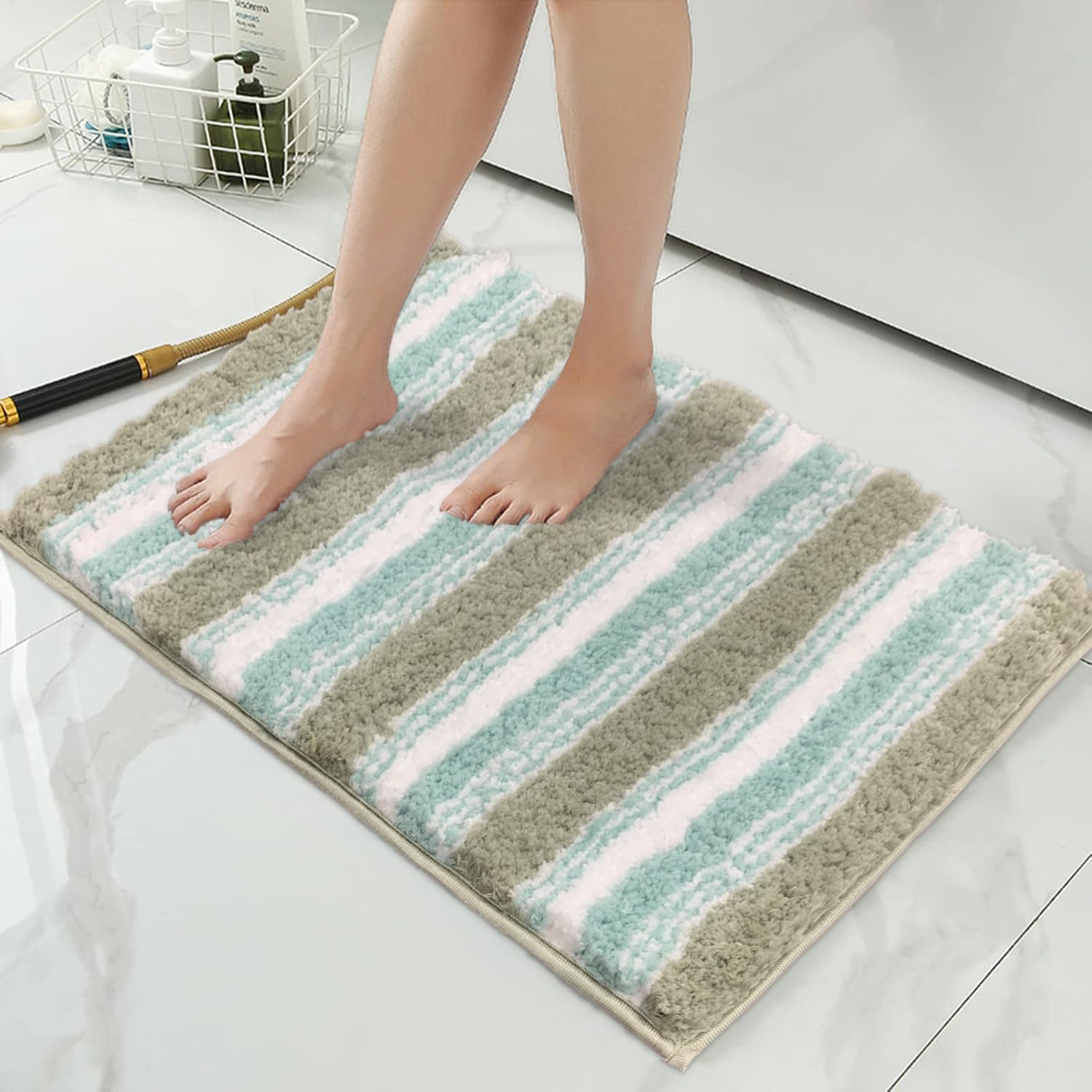 Capetown Bath Mat for Bathroom (Lime, 40x60 cm)
